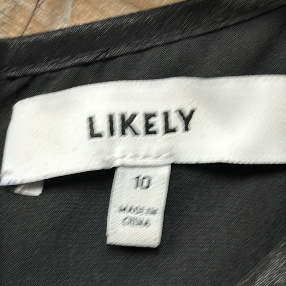 LIKELY Puff Sleeve Elegant Black Midi Dress Size 10 - Picture 2 of 8